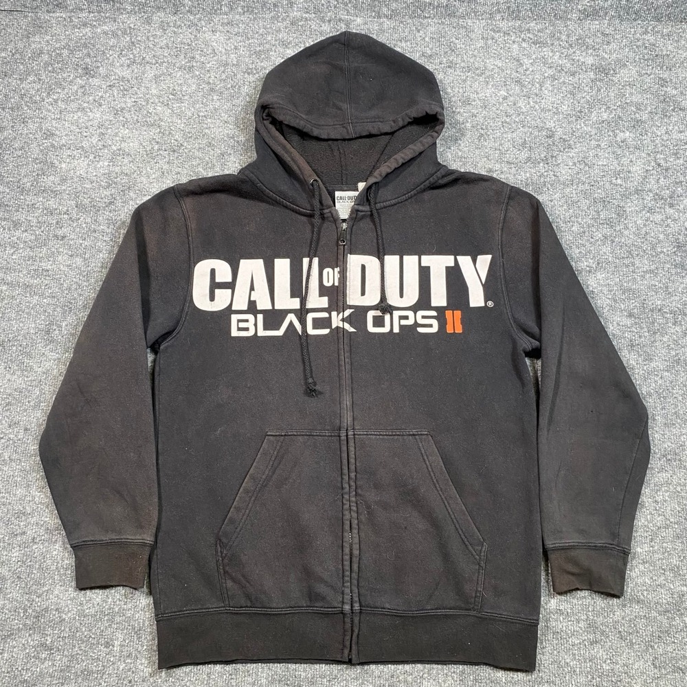 Call of Duty Black Ops II 2012 Activision Black Full Zip Hoodie Mens Large L